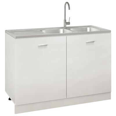 vidaXL Dobbel kjøkkenvask sølv 1200x500x155 mm rustfritt stål