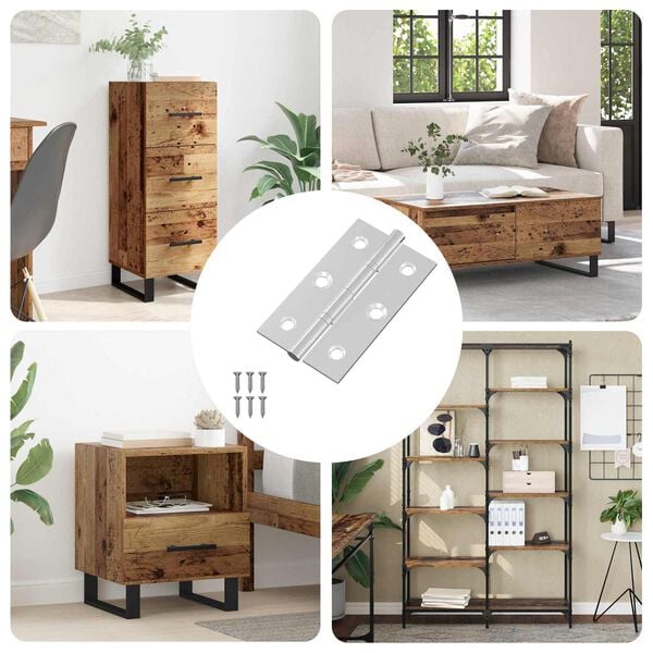 vidaXL Hingse Ensfarget 899 pcs s&oslash;lv 58 x 35 x 1 mm St&aring;l