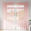 vidaXL Voile gardiner med stanglommer 2 stk rosa