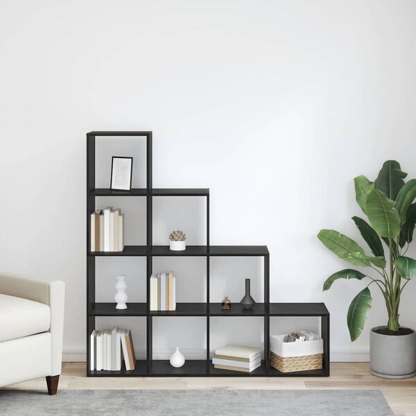 vidaXL Romdeler Bokhylle Svart Eik 131,5 x 29 x 131,5 cm