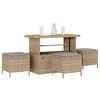 vidaXL Hage Spisegruppe Beige Poly rattan