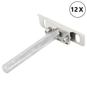 vidaXL Flytende hyllebraketter 12stk usynlig &Oslash;12x100 mm karbonst&aring;l