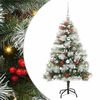 vidaXL Kunstig juletre Gr&oslash;nn og hvit 150 cm PVC og Metall og Plast