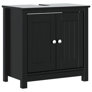 vidaXL Baderomsskap BERG svart 60x34x59 cm heltre furu