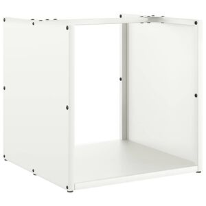 vidaXL Vedstativ hvit 40x40x40 cm kaldvalset st&aring;l