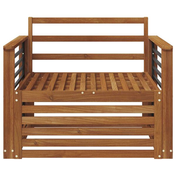 vidaXL 2 Stk Sofa med armlener Solid akasietre Naturlig