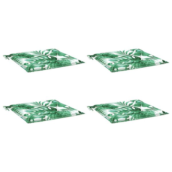 vidaXL Stolputer 4 stk bladmønster 40x40x4 cm stoff