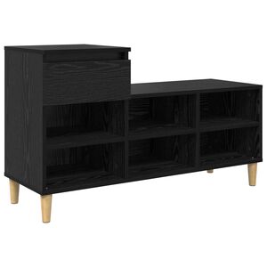 vidaXL Sko Skap med skuff Svart Eik 102 x 36 x 60 cm Konstruert tre
