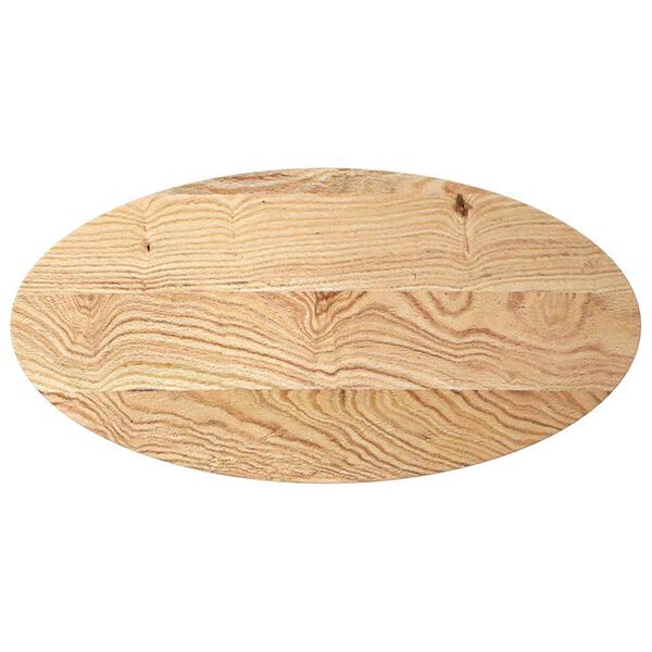 vidaXL Bordplate 100x50x2 cm oval heltre eik