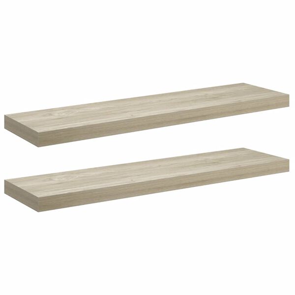 vidaXL Flytende vegghyller 2 stk eik 90x23,5x3,8 cm MDF
