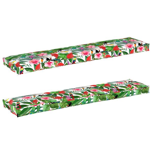 vidaXL Pallet Pute Sett Blomster 2 pcs Tropisk jungle 180 x 40 x 8 cm