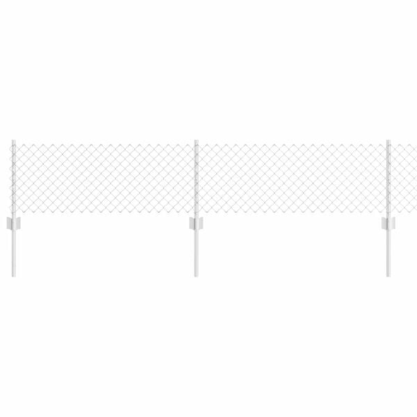 vidaXL Gjerde og Støtte sølv 0,4 x 10 m Stål
