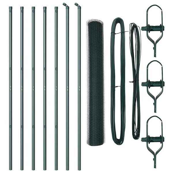 vidaXL Gjerdep&aring;le gr&oslash;nn 10 x 1 m (25 mm mesh) St&aring;l og PVC