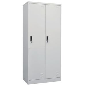 vidaXL Garderobe lysegr&aring; 80x50x180 cm st&aring;l