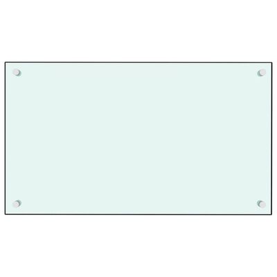 vidaXL Kjøkkenplate hvit 70x40 cm herdet glass