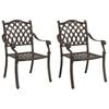 vidaXL Hage Stol 2 stk. Bronse Aluminium