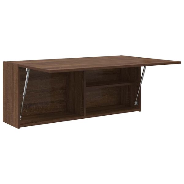vidaXL Veggskap til baderom brun eik 100x25x40 cm konstruert tre