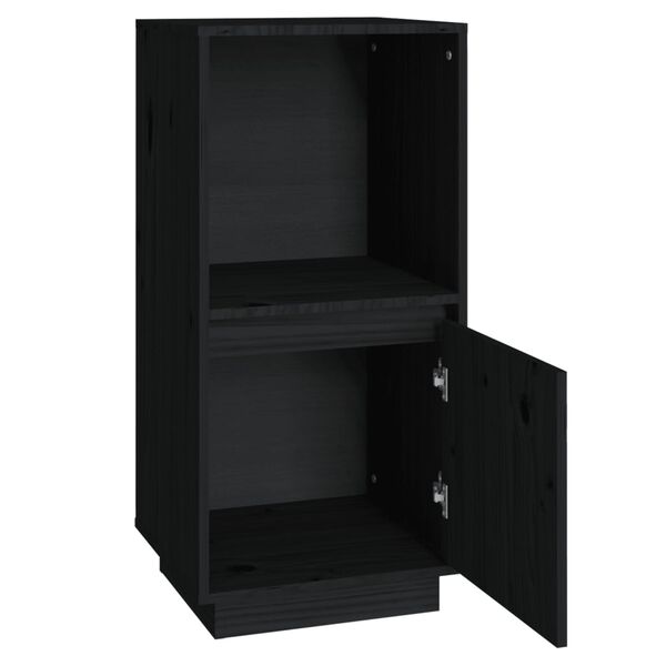 vidaXL Skjenk svart 38x35x80 cm heltre furu