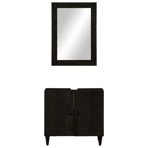 vidaXL Baderomsskapsett 2 deler heltre mango