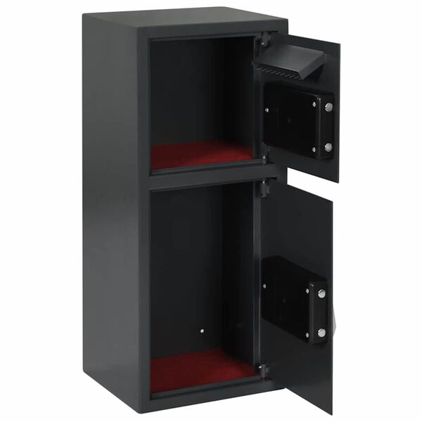 vidaXL Digital safe med l&aring;s M&oslash;rke gr&aring; 35 x 31 x 80 cm St&aring;l