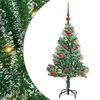 vidaXL Kunstig Julesekk Sn&oslash; Flocket med LED Lys Gr&oslash;nn og hvit 120 cm