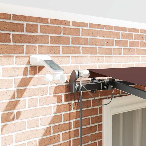 vidaXL Automatisk uttrekkbar markise med LED brun 300x250 cm