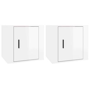 vidaXL Nattbord 2 stk h&oslash;yglans hvit 50x39x47 cm