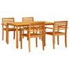 vidaXL Hage Spisegruppe 5 stk. Brun Solid akasietre