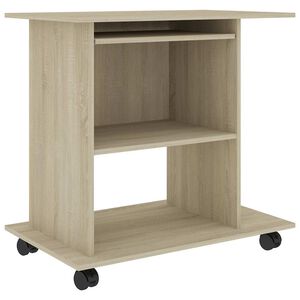 vidaXL Databord sonoma eik 80x50x75 cm konstruert tre