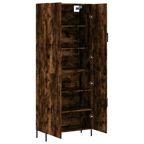 vidaXL Highboard r&oslash;kt eik 69,5x34x180 cm konstruert tre