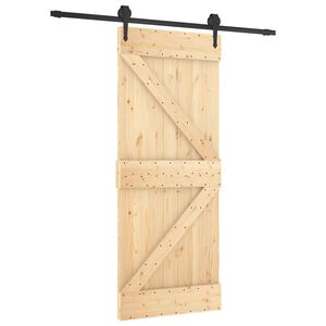 vidaXL Skyved&oslash;r Naturlig og svart 85 x 210 cm Massiv Furu Tre