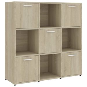 vidaXL Bokhylle sonoma eik 90x30x90 cm konstruert tre