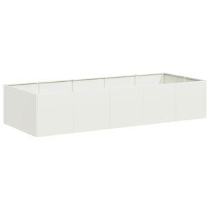 vidaXL Plantekasse hvit 200x80x40 cm st&aring;l