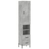 vidaXL Highboard betonggr&aring; 34,5x34x180 cm konstruert tre