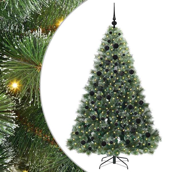 vidaXL Kunstig juletre med 300 LED med stativ gr&oslash;nn 180 cm PE og PVC