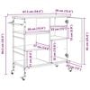 vidaXL Kjøkkenvogn Gammelt tre 87,5 x 39 x 84,5 cm Konstruert tre