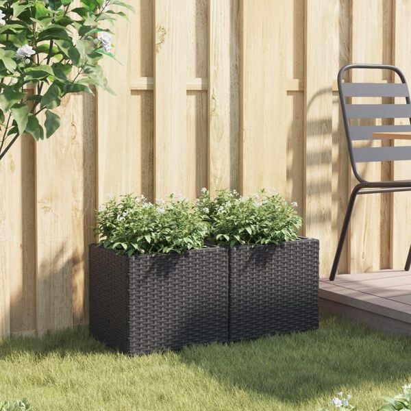 vidaXL Plantekasser 2 stk svart 36x30x32 cm polyrotting