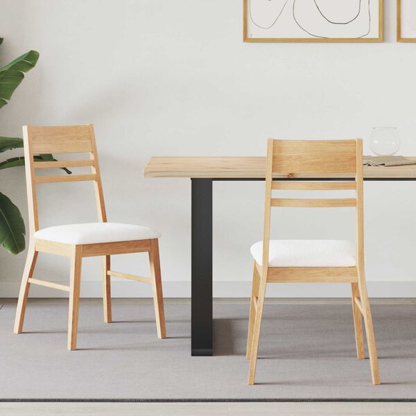 vidaXL Spisestoler 2 pcs Naturlig 43 x 54 x 89 cm Solid Gummitre