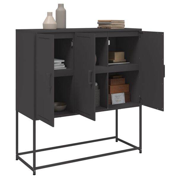 vidaXL Highboard svart 100,5x39x107 cm stål