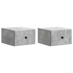 vidaXL Vegghengt Nattbord 2 stk. Betonggr&aring; 34,5 x 33 x 20 cm