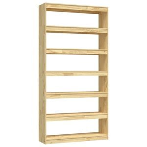 vidaXL Bokhylle/romdeler 100x30x200 cm heltre furu