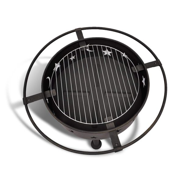 vidaXL Brannskala M&aring;ne Svart 82 x 82 x 64 cm St&aring;l