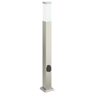 vidaXL Pullertlampe med stikkontakt 80 cm rustfritt st&aring;l IP44