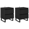 vidaXL Nattbordskap 2 stk. Svart Eik 40 x 35 x 50 cm Konstruert tre