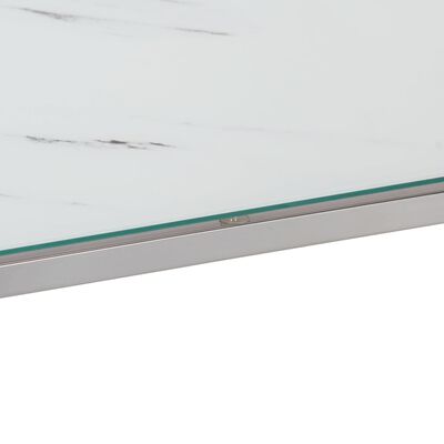 vidaXL Konsollbord sølv rustfritt stål og herdet glass