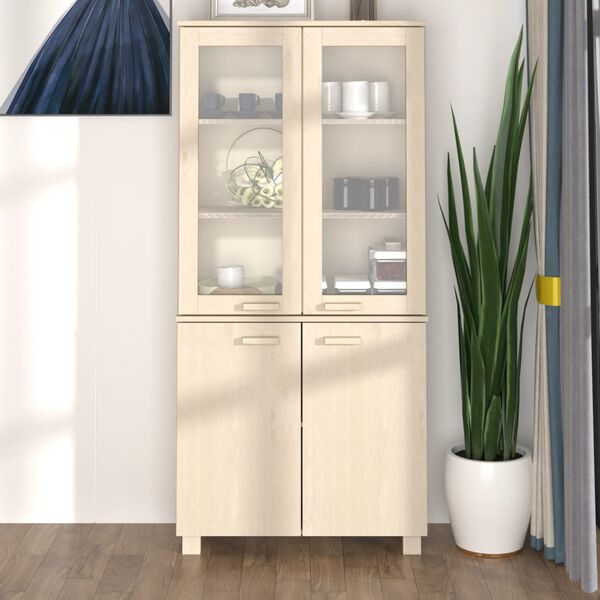 vidaXL Highboard HAMAR heltre furu honningbrun
