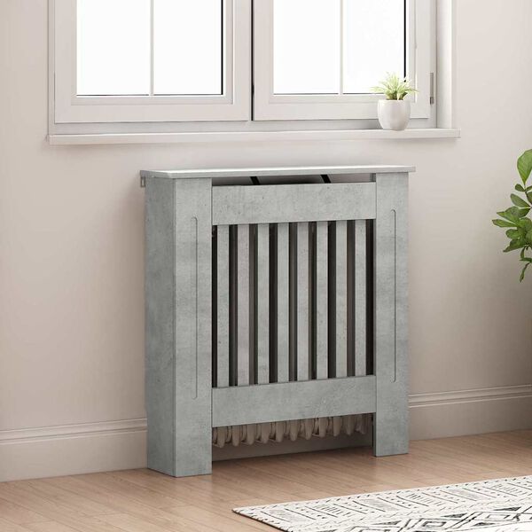 vidaXL Radiator Deksel Betonggr&aring; 78 x 19 x 81,5 cm Konstruert tre