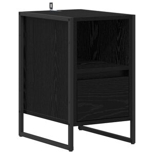 vidaXL Nattbord med skuff Svart Eik 39,5 x 30 x 50 cm Konstruert tre