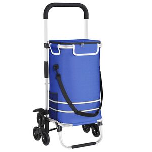 vidaXL Handlevogn Bl&aring; 47 x 39 x 100,5 cm Oxford-stoff