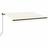 vidaXL Manuell uttrekkbar markise 350x250 cm kremhvit